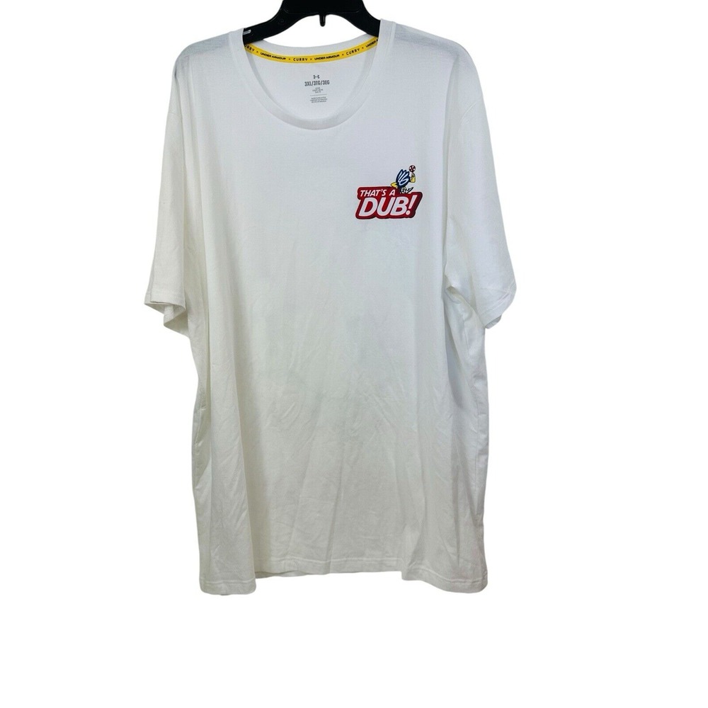 UNDER ARMOUR MENS STEPHEN CURRY DUB GOAT SHORT SLEEVE T Shirt 3xL NWOT White